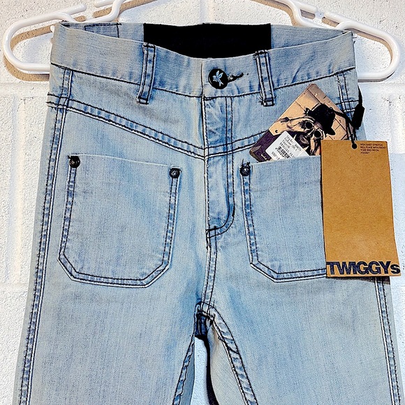 NWT 22” One teaspoon bell bottom flares Twiggy light blue jeans new with tags - Picture 2 of 16